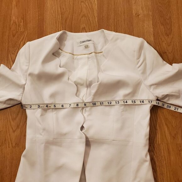 Calvin Klein Petite Scalloped Open-Front Jacket size 6P in White - NEW - Picture 10 of 14